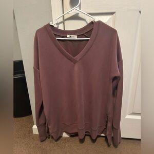 V-Neck Mauve Sweatshirt